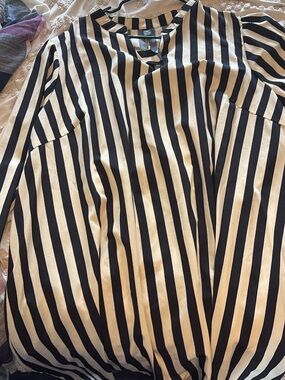 Black & White Striped Midi Dress - Unbranded